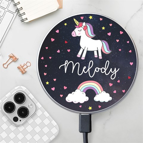 Personalized Unicorn Name Wireless Fast Charger By Joe Front