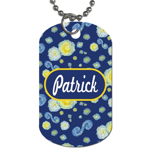 Starry Night Name Dog Tag By Joe Front