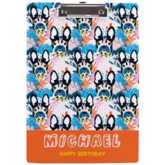 Dog Pattern Name Acrylic Clipboard