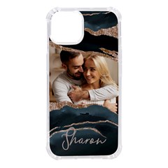 Personalized Marble Photo Name Phone Case - iPhone 14 TPU UV Print Case