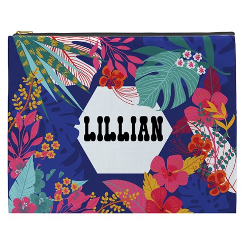 Personalized Summer Tropical Name Cosmetic Bag By Joe Front