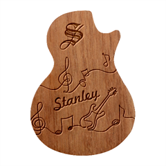 Personalized rock music Guitar Picks Set - Guitar Shape Wood Guitar Pick Holder Case And Picks Set