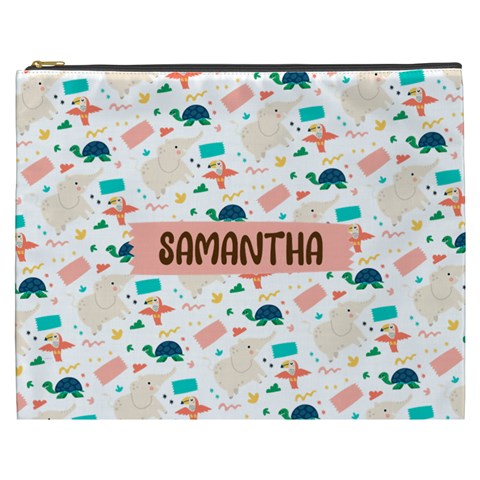 Personalized Animal Illustration Names Cosmetic Bag By Joe Front