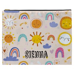 Personalized Sun Illustration Name Cosmetic Bag