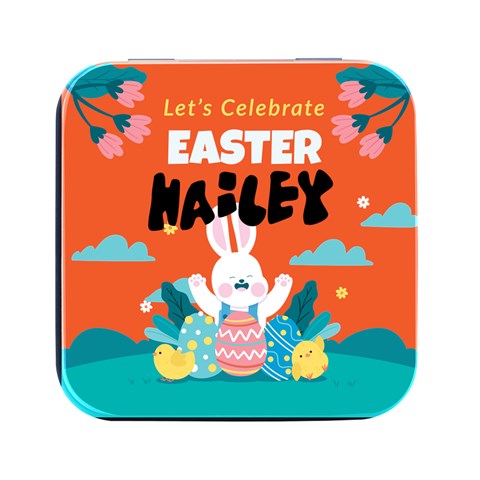 Personalized Easter Name Square Metal Box By Joe Front