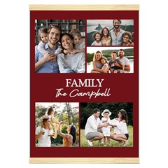 Personalized 5 Photos Family Name Hanging Canvas Print