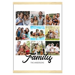 Personalized 9 Photos Family Name Hanging Canvas Print