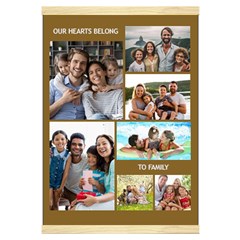 Personalized 7 Photos Our Hearts Belong To Family Hanging Canvas Print