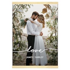 Personalized Love Wedding Photos Name Hanging Canvas Print