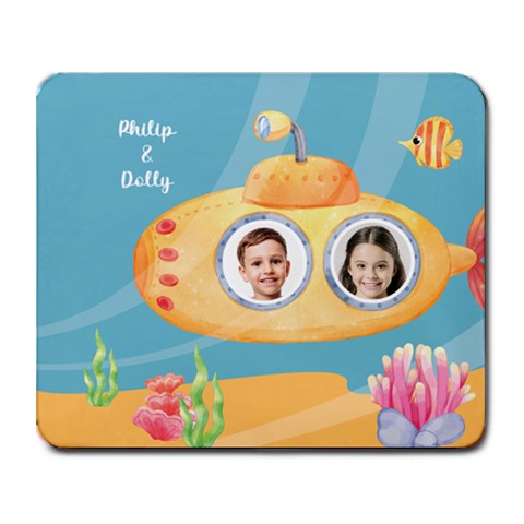 Submarine Personalized Photo Name Mousepad By Katy 9.25 x7.75  Mousepad - 1