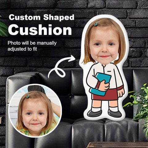 Personalized Photo In Waitress Cartoon Style Custom Shaped Cushion By Joe Front