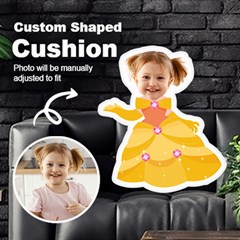 Personalized Photo in Yellow Princess custom Shaped Cushion - Cut To Shape Cushion Case