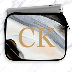 Personalized Initial Marble Ipad Zipper Case