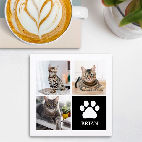 Personalized Pet Name Any Text Uv Print Square Tile Coaster By Joe Front