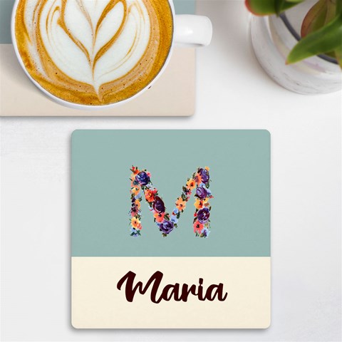 Personalized Initial Name Any Text Color Uv Print Square Tile Coaster By Joe Front