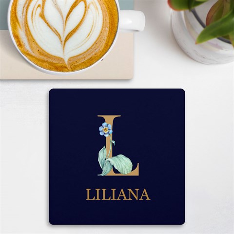 Personalized Initial Name Any Text Uv Print Square Tile Coaster By Joe Front