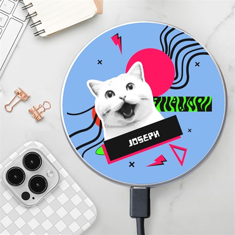 Personalized Cat Name Wireless Fast Charger By Katy Front