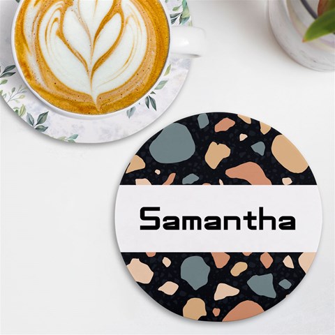 Personalized Stone Background Round Tile Coaster By Katy Front