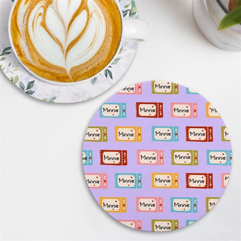 Personalized Tickers Name Round Tile Coaster By Katy Front