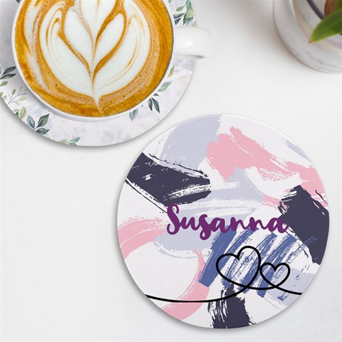 Personalized Paint Name Round Tile Coaster By Katy Front