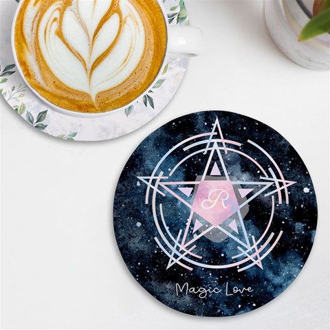 Personalized Magic Name Round Tile Coaster By Katy Front