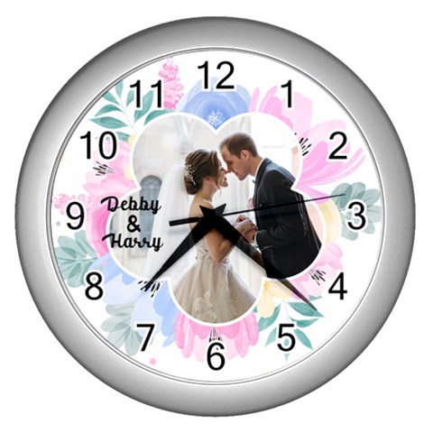 Personalized Flower Shape Photo Wall Clock By Katy Front