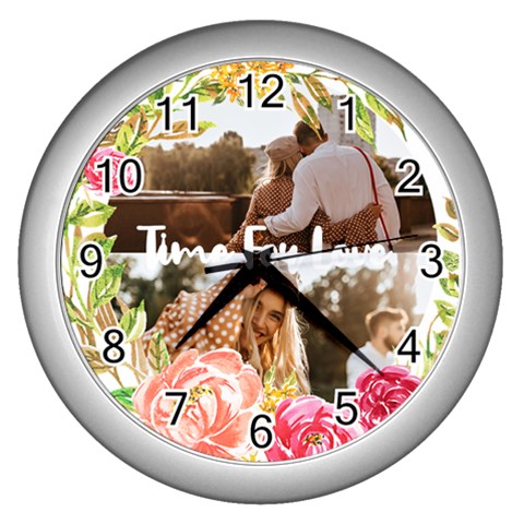 Personalized Colorful Flower Photo Wall Clock By Katy Front