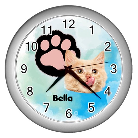 Personalized Pet Foot Photo Wall Clock By Katy Front