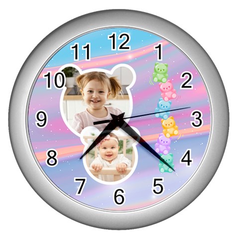 Personalized Bear Frame Photo Wall Clock By Katy Front