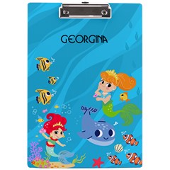 Personalized Mermaid Name A4 Acrylic Clipboard
