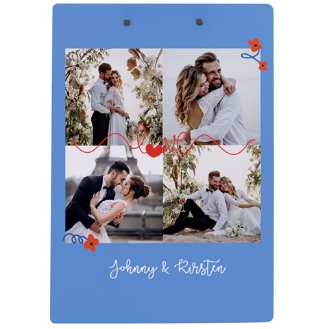 Personalized 4 Photo Name A4 Acrylic Clipboard By Katy Back