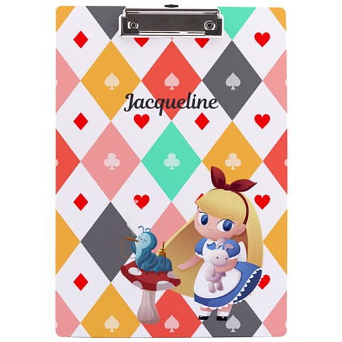Personalized Alice Name A4 Acrylic Clipboard By Katy Front