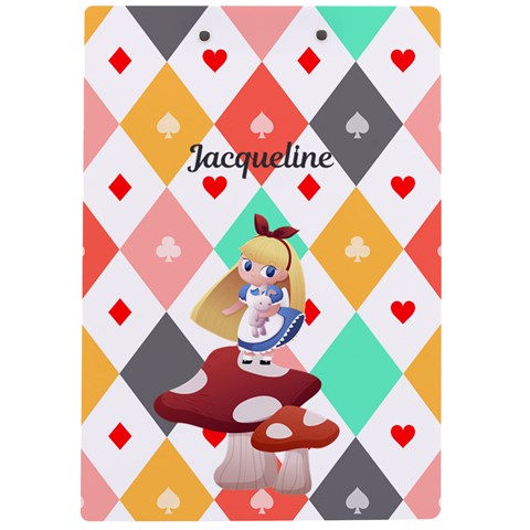 Personalized Alice Name A4 Acrylic Clipboard By Katy Back