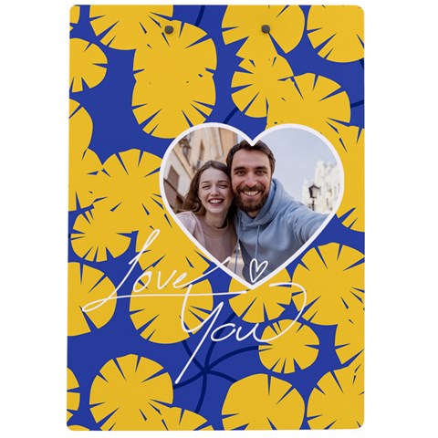 Personalized Yellow Flower Photo Name A4 Acrylic Clipboard By Katy Back