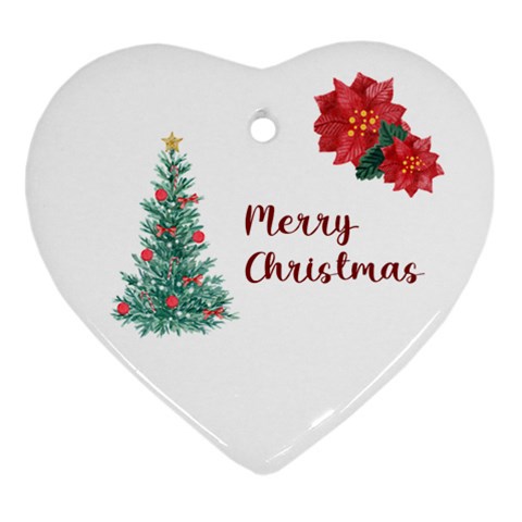 Personalized Nutcracker Poinsettia Name Heart Ornament (two Sides) By Katy Back