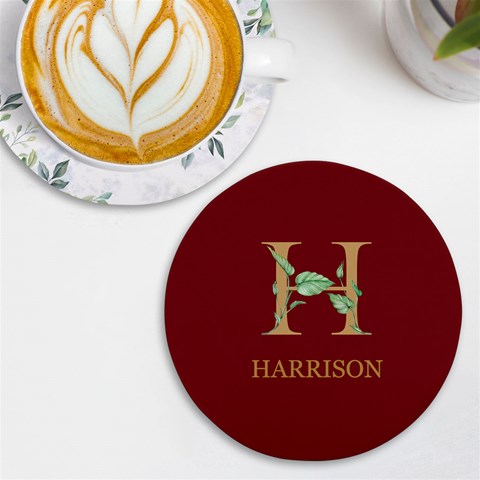 Personalized Initial Name Any Text Round Tile Coaster By Joe Front