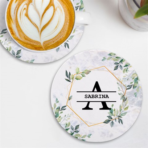 Personalized Initial Name Round Tile Coaster By Joe Front