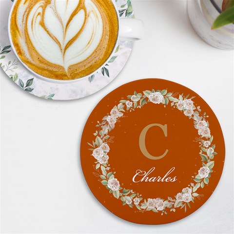 Personalized Initial Floral Wreath Any Text Name Wireless Fast Charger By Joe Front