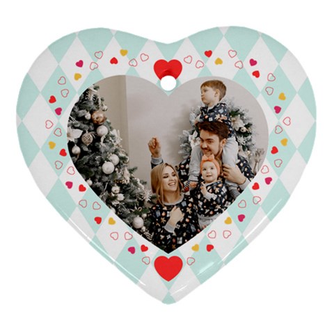 Personalized Heart Frame Photo Name Heart Ornament (two Sides) By Katy Front