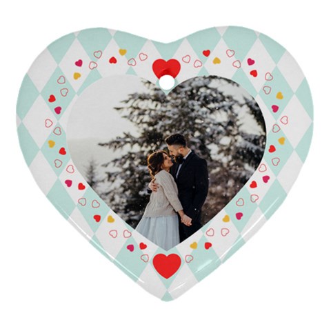 Personalized Heart Frame Photo Name Heart Ornament (two Sides) By Katy Back