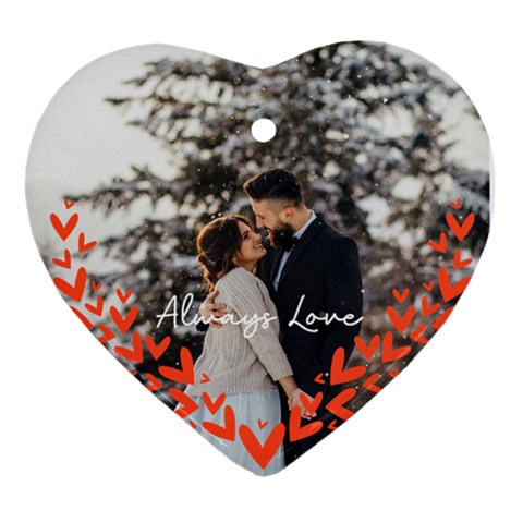 Personalized Heart Decorate Photo Name Heart Ornament (two Sides) By Katy Front