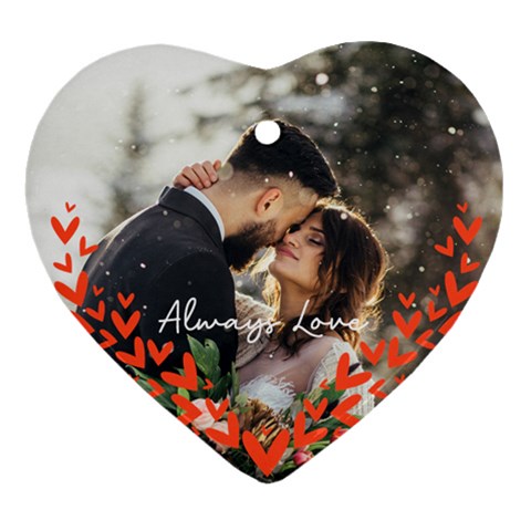 Personalized Heart Decorate Photo Name Heart Ornament (two Sides) By Katy Back