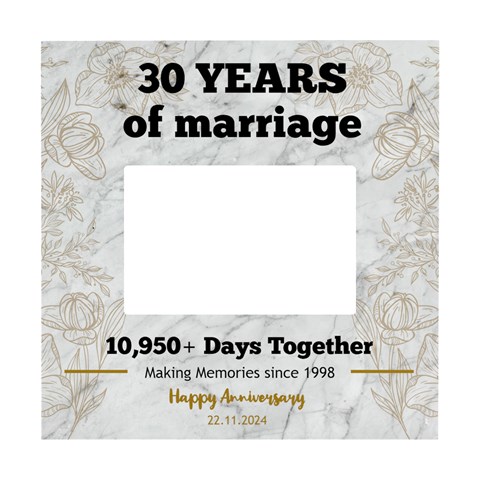 Personalized Wedding Anniversary Years Of Marriage Any Text In Marble Pattern Box Photo Frame By Joe Front