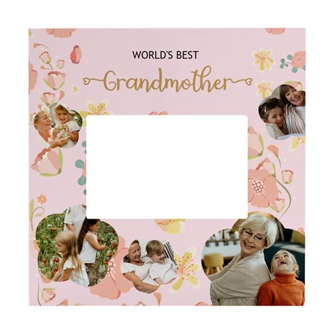Personalized 5 Photo Floral Worlds Best Grandmother Any Text Box Photo Frame By Joe Front
