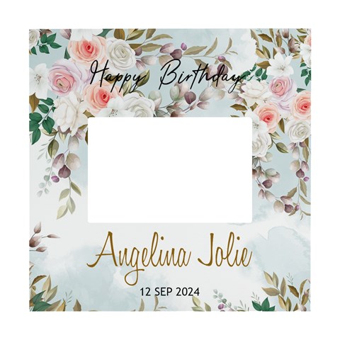 Personalized Photo Floral Baby Birthday Name Any Text Box Photo Frame By Joe Front