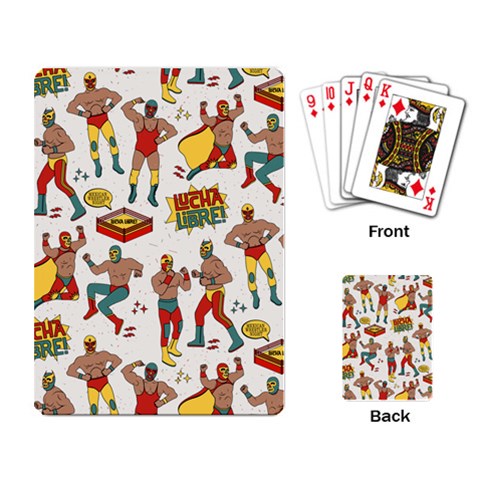 Personalized Wrestling Illustration Playing Cards By Joe Back