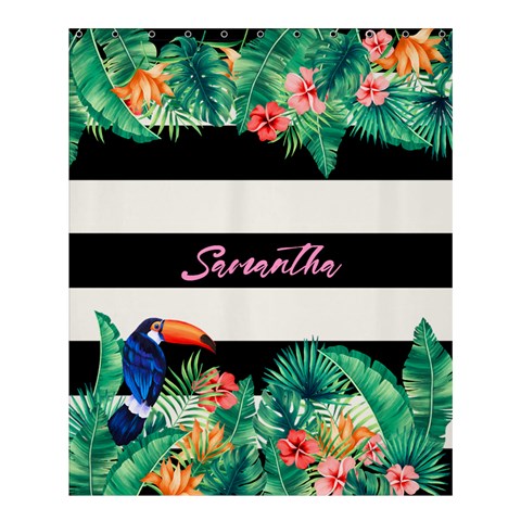 Personalized Tropical Name Any Text Shower Curtain By Joe 60 x72  Curtain