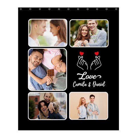 Personalized Love Couple Photo Name Any Text Shower Curtain By Joe 60 x72  Curtain