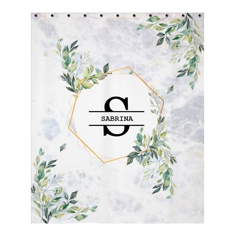 Personalized Initial Name Floral Shower Curtain By Joe 60 x72  Curtain