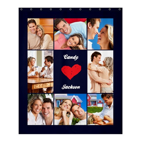 Personalized I Love You Couple 8 Photo Shower Curtain By Joe 60 x72  Curtain